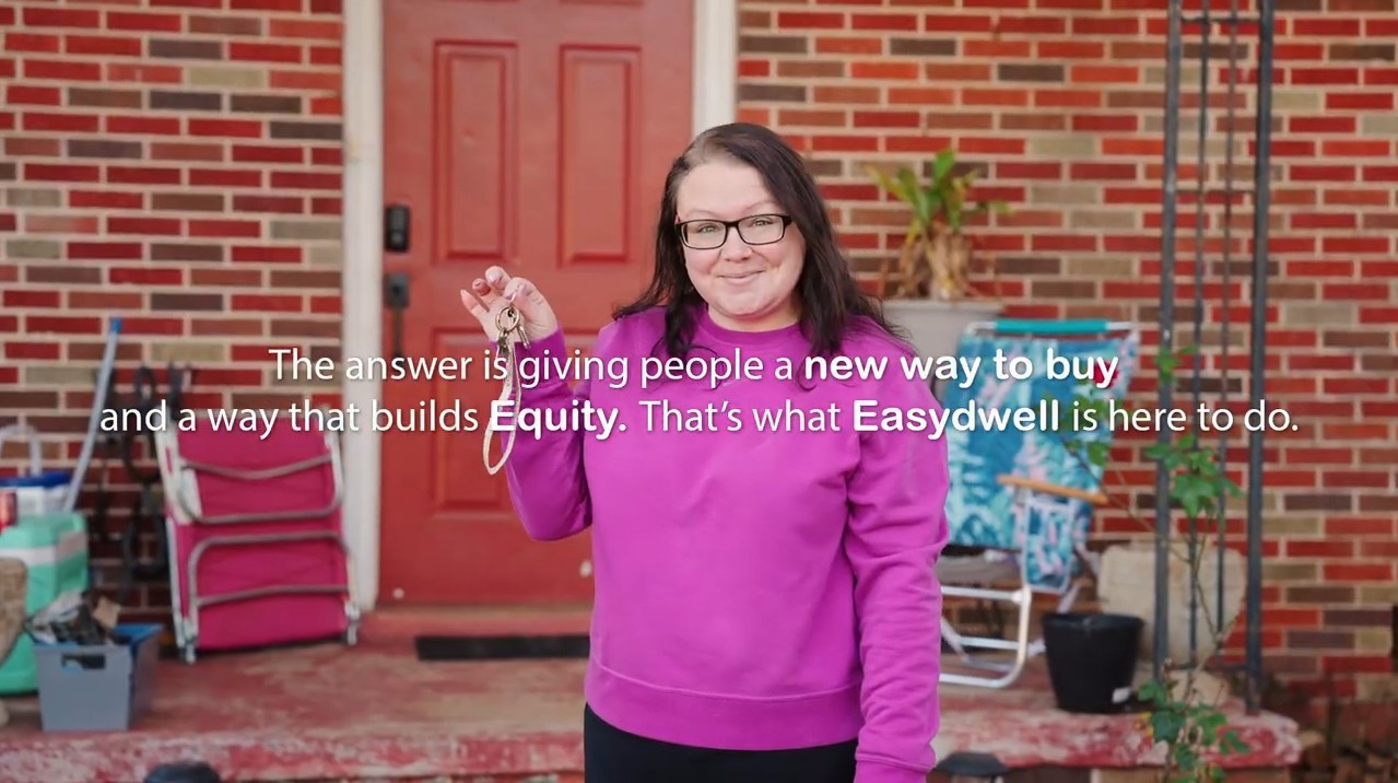 An EasyDwell homeowner with her keys, a new way to buy that builds equity